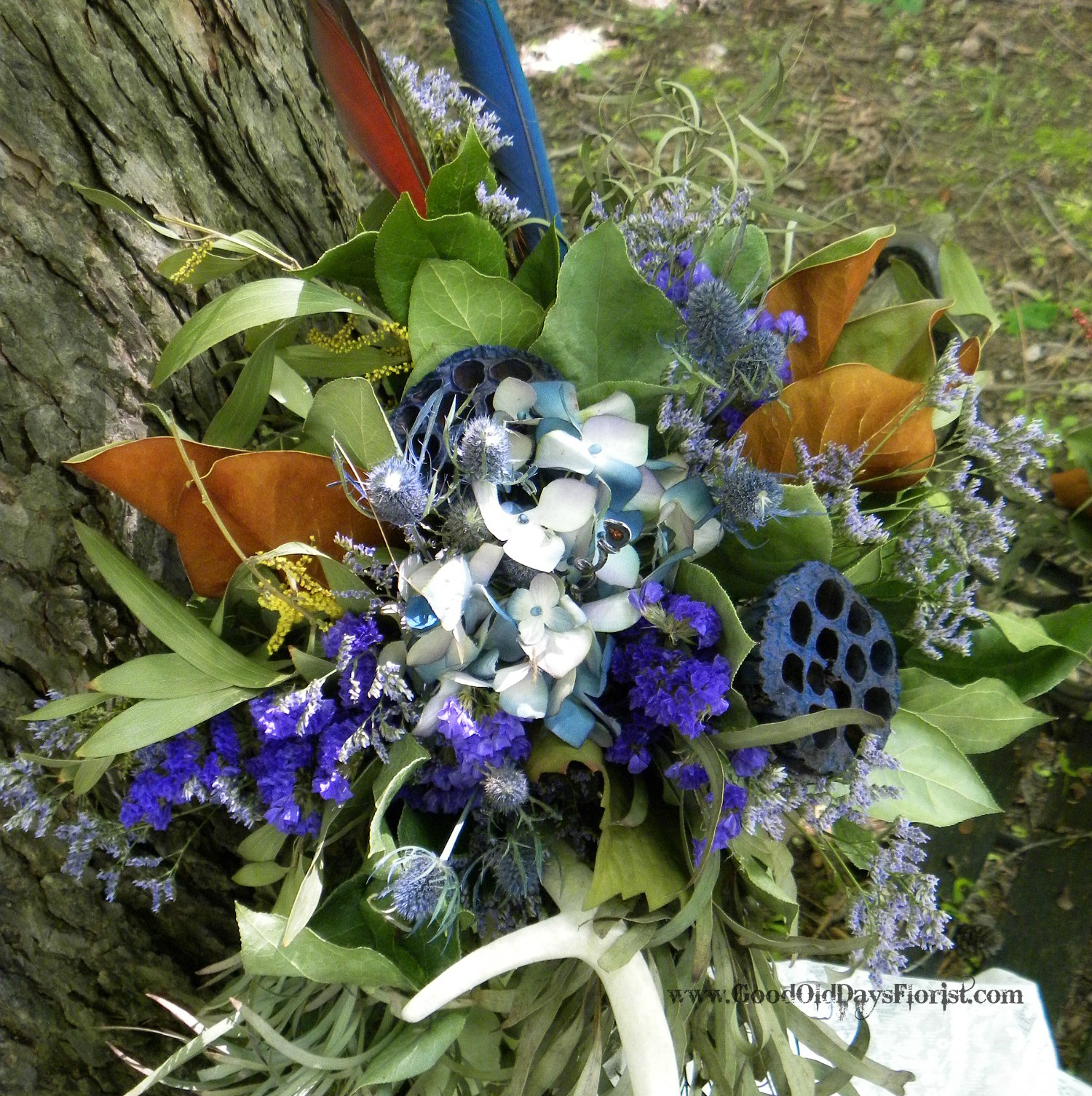 Dried Flower Bouquet Blue - Good Old Days Florist - The Eco Florist